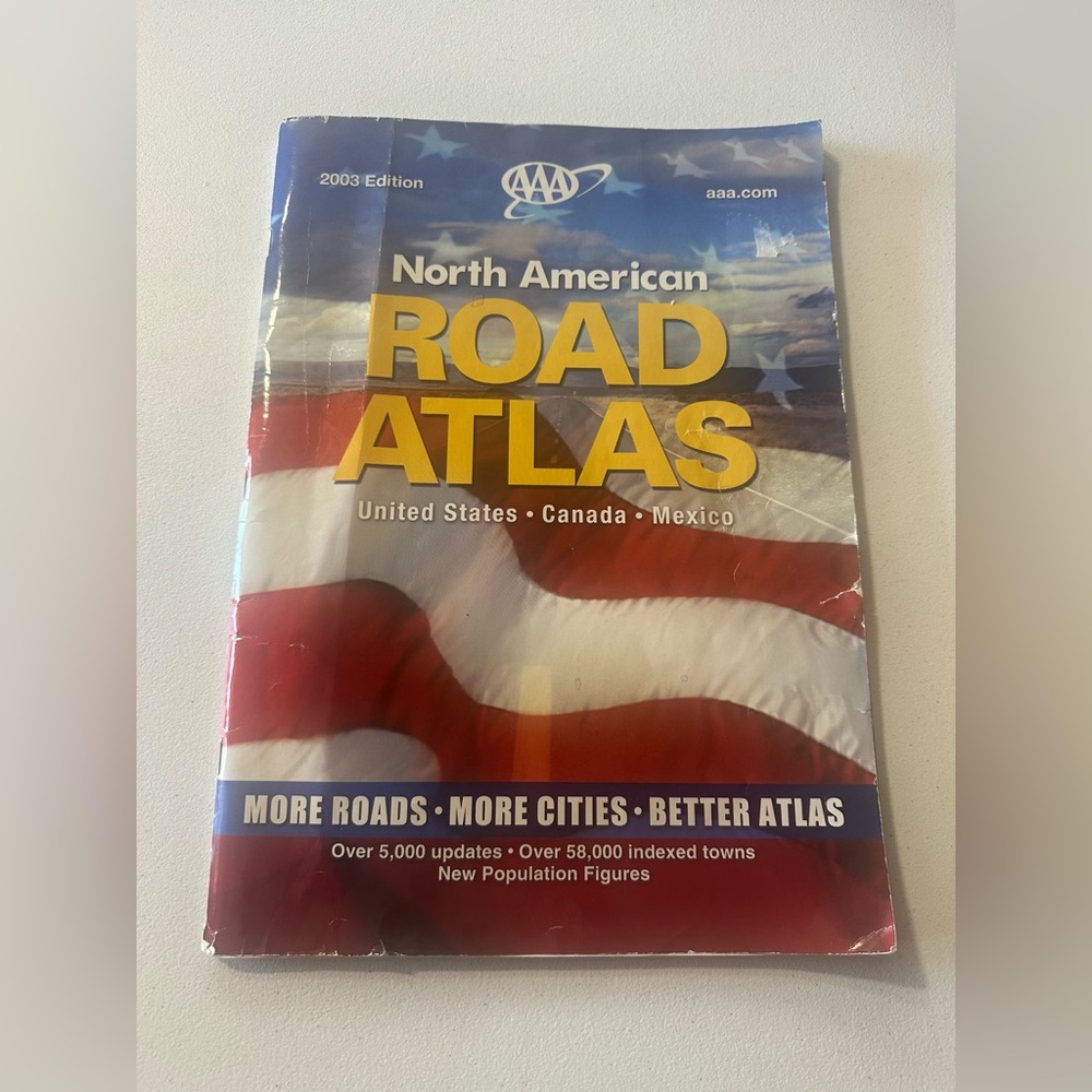 Vintage AAA North American Road Atlas Map 2003